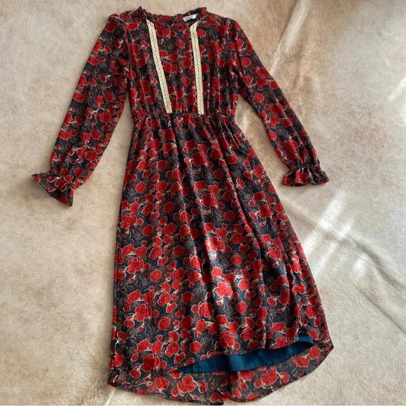 HAYDEN FLORAL PRARIE MAXI DRESS SIZE LARGE - Picture 4 of 9